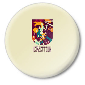 Значок с принтом Led Zeppelin Art в Белгороде,  металл | круглая форма, металлическая застежка в виде булавки | Тематика изображения на принте: poster