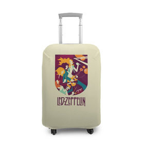Чехол для чемодана 3D с принтом Led Zeppelin Art в Белгороде, 86% полиэфир, 14% спандекс | двустороннее нанесение принта, прорези для ручек и колес | poster