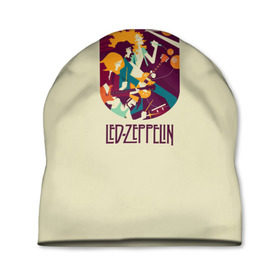 Шапка 3D с принтом Led Zeppelin Art в Белгороде, 100% полиэстер | универсальный размер, печать по всей поверхности изделия | Тематика изображения на принте: poster