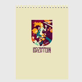 Скетчбук с принтом Led Zeppelin Art в Белгороде, 100% бумага
 | 48 листов, плотность листов — 100 г/м2, плотность картонной обложки — 250 г/м2. Листы скреплены сверху удобной пружинной спиралью | poster
