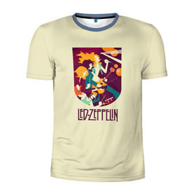 Мужская футболка 3D спортивная с принтом Led Zeppelin Art в Белгороде, 100% полиэстер с улучшенными характеристиками | приталенный силуэт, круглая горловина, широкие плечи, сужается к линии бедра | poster