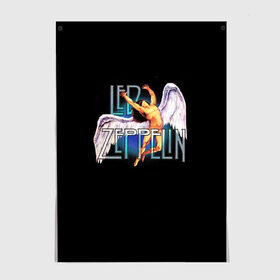 Постер с принтом Led Zeppelin Angel в Белгороде, 100% бумага
 | бумага, плотность 150 мг. Матовая, но за счет высокого коэффициента гладкости имеет небольшой блеск и дает на свету блики, но в отличии от глянцевой бумаги не покрыта лаком | Тематика изображения на принте: рок