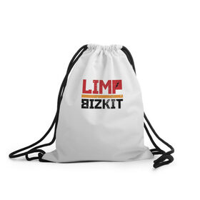 Рюкзак-мешок 3D с принтом Limp Bizkit Logo в Белгороде, 100% полиэстер | плотность ткани — 200 г/м2, размер — 35 х 45 см; лямки — толстые шнурки, застежка на шнуровке, без карманов и подкладки | Тематика изображения на принте: 