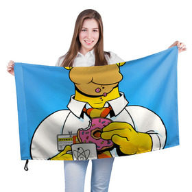 Флаг 3D с принтом Homer в Белгороде, 100% полиэстер | плотность ткани — 95 г/м2, размер — 67 х 109 см. Принт наносится с одной стороны | homer | simpsons | гомер | симпсон | симпсоны