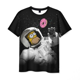 Мужская футболка 3D с принтом Space Homer в Белгороде, 100% полиэфир | прямой крой, круглый вырез горловины, длина до линии бедер | homer | simpsons | гомер | симпсон | симпсоны