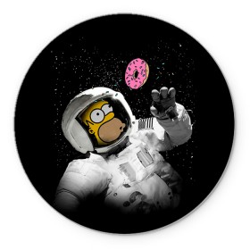 Коврик круглый с принтом Space Homer в Белгороде, резина и полиэстер | круглая форма, изображение наносится на всю лицевую часть | Тематика изображения на принте: homer | simpsons | гомер | симпсон | симпсоны