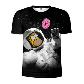 Мужская футболка 3D спортивная с принтом Space Homer в Белгороде, 100% полиэстер с улучшенными характеристиками | приталенный силуэт, круглая горловина, широкие плечи, сужается к линии бедра | homer | simpsons | гомер | симпсон | симпсоны