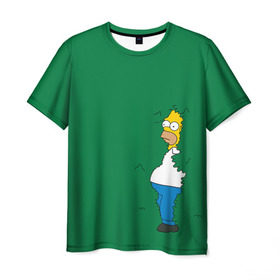 Мужская футболка 3D с принтом Green в Белгороде, 100% полиэфир | прямой крой, круглый вырез горловины, длина до линии бедер | homer | simpsons | гомер | симпсон | симпсоны