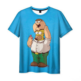 Мужская футболка 3D с принтом Homer Dad в Белгороде, 100% полиэфир | прямой крой, круглый вырез горловины, длина до линии бедер | simpsons | гомер | симпсоны