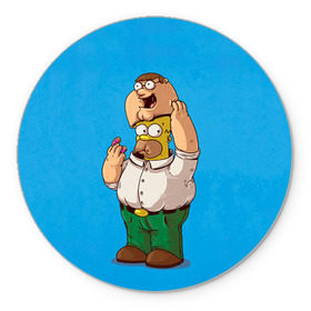 Коврик круглый с принтом Homer Dad в Белгороде, резина и полиэстер | круглая форма, изображение наносится на всю лицевую часть | simpsons | гомер | симпсоны