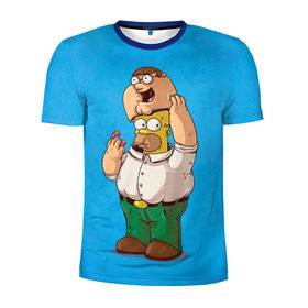 Мужская футболка 3D спортивная с принтом Homer Dad в Белгороде, 100% полиэстер с улучшенными характеристиками | приталенный силуэт, круглая горловина, широкие плечи, сужается к линии бедра | Тематика изображения на принте: simpsons | гомер | симпсоны