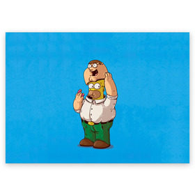 Поздравительная открытка с принтом Homer Dad в Белгороде, 100% бумага | плотность бумаги 280 г/м2, матовая, на обратной стороне линовка и место для марки
 | simpsons | гомер | симпсоны