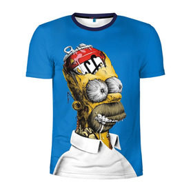 Мужская футболка 3D спортивная с принтом Duffff в Белгороде, 100% полиэстер с улучшенными характеристиками | приталенный силуэт, круглая горловина, широкие плечи, сужается к линии бедра | Тематика изображения на принте: homer | simpsons | гомер | симпсон | симпсоны