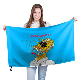 Флаг 3D с принтом TRASHER в Белгороде, 100% полиэстер | плотность ткани — 95 г/м2, размер — 67 х 109 см. Принт наносится с одной стороны | homer | simpsons | гомер | симпсон | симпсоны