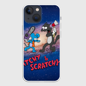 Чехол для iPhone 13 mini с принтом Itchy  Scratchy space в Белгороде,  |  | simpsons | the itchy  scratchy | симпсоны | щекотка и царапка