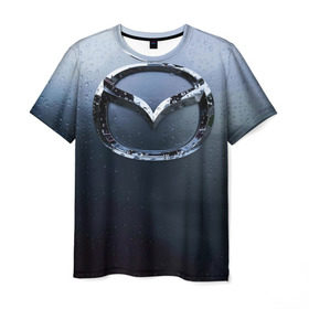 Мужская футболка 3D с принтом Мазда Дождь в Белгороде, 100% полиэфир | прямой крой, круглый вырез горловины, длина до линии бедер | mazda | мазда