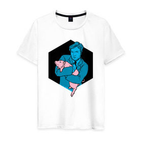 Мужская футболка хлопок с принтом black mirror в Белгороде, 100% хлопок | прямой крой, круглый вырез горловины, длина до линии бедер, слегка спущенное плечо. | Тематика изображения на принте: 