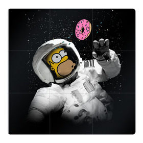 Магнитный плакат 3Х3 с принтом Гомер в космосе в Белгороде, Полимерный материал с магнитным слоем | 9 деталей размером 9*9 см | simpsons | гомер | симпсоны