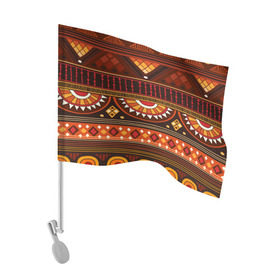 Флаг для автомобиля с принтом Узорная этника в Белгороде, 100% полиэстер | Размер: 30*21 см | africa | pattern | африка | африканские мотивы | народы африки | национальная одежда | переплетение нитей | ткани | узор | этнический узор
