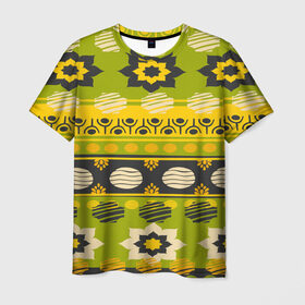 Мужская футболка 3D с принтом Узорный орнамент в Белгороде, 100% полиэфир | прямой крой, круглый вырез горловины, длина до линии бедер | africa | pattern | африка | африканские мотивы | народы африки | национальная одежда | переплетение нитей | ткани | узор | этнический узор