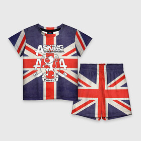 Детский костюм с шортами 3D с принтом Asking Alexandria флаг Англии в Белгороде,  |  | бен брюс | герб | группа | джеймс касселлс | дэнни уорсноп | жанр | кэмерон лидделл | лев | музыка | музыканты | песни | рок | сэм бэттли | хэви метал | электроникор