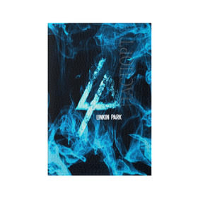 Обложка для паспорта матовая кожа с принтом Linkin Park синий дым в Белгороде, натуральная матовая кожа | размер 19,3 х 13,7 см; прозрачные пластиковые крепления | альтернативный рок | линкин парк