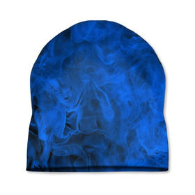 Шапка 3D с принтом Синий дым в Белгороде, 100% полиэстер | универсальный размер, печать по всей поверхности изделия | Тематика изображения на принте: fire | flame | in fire | smoke | в огне | дым | огненный | огонь | текстуры