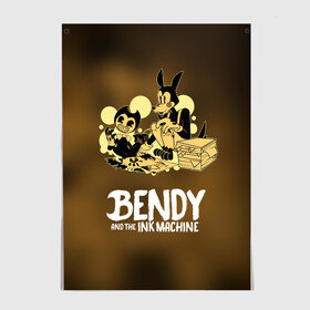 Постер с принтом Bendy and the ink machine (3D) в Белгороде, 100% бумага
 | бумага, плотность 150 мг. Матовая, но за счет высокого коэффициента гладкости имеет небольшой блеск и дает на свету блики, но в отличии от глянцевой бумаги не покрыта лаком | bendy | horror | ink | machine