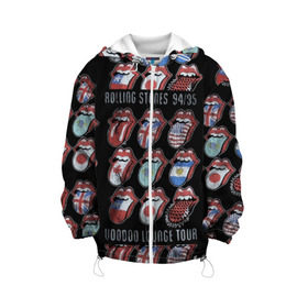 Детская куртка 3D с принтом The Rolling Stones в Белгороде, 100% полиэстер | застежка — молния, подол и капюшон оформлены резинкой с фиксаторами, по бокам — два кармана без застежек, один потайной карман на груди, плотность верхнего слоя — 90 г/м2; плотность флисового подклада — 260 г/м2 | Тематика изображения на принте: англия | аргентина | блюз рок | канада | мик джаггер | музыка | песни | психоделический рок | ритм н блюз | рок | рок н ролл | ролинг | рот | стоун | стоунз | сша | флаг | язык | япония