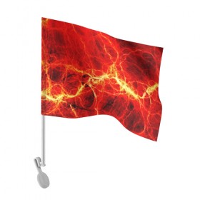 Флаг для автомобиля с принтом Огненные молнии в Белгороде, 100% полиэстер | Размер: 30*21 см | абстракции | арт | молния | огонь | полосы | узорыpattern