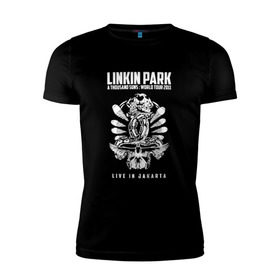 Мужская футболка премиум с принтом Linkin Park две эмблемы в Белгороде, 92% хлопок, 8% лайкра | приталенный силуэт, круглый вырез ворота, длина до линии бедра, короткий рукав | 