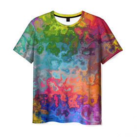 Мужская футболка 3D с принтом Цветная текстура 6 в Белгороде, 100% полиэфир | прямой крой, круглый вырез горловины, длина до линии бедер | текстура | узор | цветной