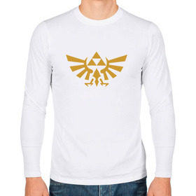 Мужской лонгслив хлопок с принтом The Legend of Zelda в Белгороде, 100% хлопок |  | triforce | желтый | зельда | легенда | лого | трифорс | эмблема
