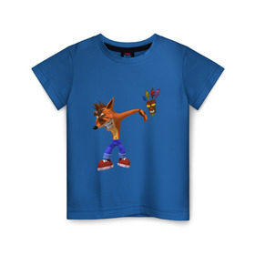 Детская футболка хлопок с принтом Crash dab в Белгороде, 100% хлопок | круглый вырез горловины, полуприлегающий силуэт, длина до линии бедер | crash bandicoot