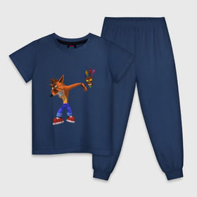 Детская пижама хлопок с принтом Crash dab в Белгороде, 100% хлопок |  брюки и футболка прямого кроя, без карманов, на брюках мягкая резинка на поясе и по низу штанин
 | crash bandicoot