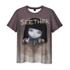Мужская футболка 3D с принтом Seether в Белгороде, 100% полиэфир | прямой крой, круглый вырез горловины, длина до линии бедер | Тематика изображения на принте: saron gas | seether