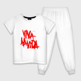 Детская пижама хлопок с принтом Viva La Vida в Белгороде, 100% хлопок |  брюки и футболка прямого кроя, без карманов, на брюках мягкая резинка на поясе и по низу штанин
 | Тематика изображения на принте: coldplay