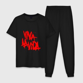 Мужская пижама хлопок с принтом Viva La Vida в Белгороде, 100% хлопок | брюки и футболка прямого кроя, без карманов, на брюках мягкая резинка на поясе и по низу штанин
 | Тематика изображения на принте: coldplay