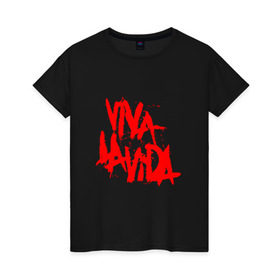 Женская футболка хлопок с принтом Viva La Vida в Белгороде, 100% хлопок | прямой крой, круглый вырез горловины, длина до линии бедер, слегка спущенное плечо | coldplay