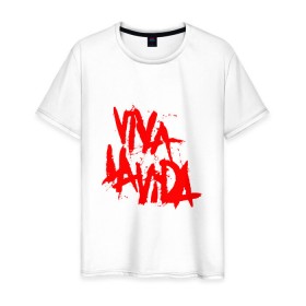 Мужская футболка хлопок с принтом Viva La Vida в Белгороде, 100% хлопок | прямой крой, круглый вырез горловины, длина до линии бедер, слегка спущенное плечо. | Тематика изображения на принте: coldplay