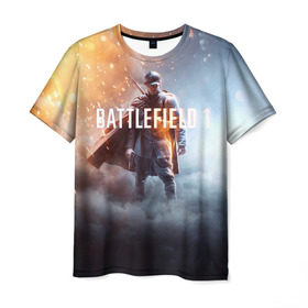 Мужская футболка 3D с принтом Battlefield One в Белгороде, 100% полиэфир | прямой крой, круглый вырез горловины, длина до линии бедер | battlefield 1 | battlefield one | dice | ea | electronic arts | frostbite | tm | батлфилд 1