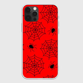 Чехол для iPhone 12 Pro Max с принтом Happy Halloween в Белгороде, Силикон |  | белый | паук | паутина | узор | хэллоуин | черный