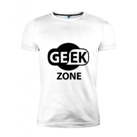 Мужская футболка премиум с принтом Geek zone в Белгороде, 92% хлопок, 8% лайкра | приталенный силуэт, круглый вырез ворота, длина до линии бедра, короткий рукав | 8 bit | atari | dendy | gamer | geek | nintendo | pac man | retro gamer | sega | атари | денди | нинтендо | сега | скелет