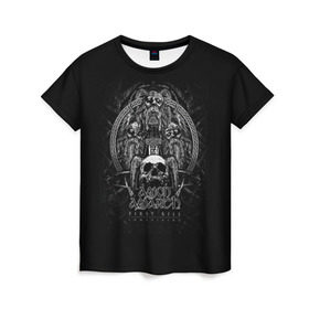 Женская футболка 3D с принтом AMON AMARTH в Белгороде, 100% полиэфир ( синтетическое хлопкоподобное полотно) | прямой крой, круглый вырез горловины, длина до линии бедер | Тематика изображения на принте: роковая гора
