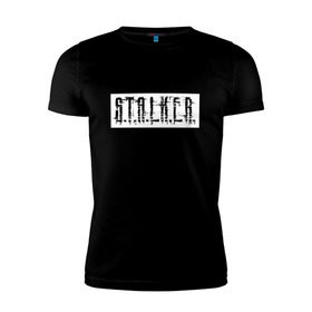 Мужская футболка премиум с принтом Stalker в Белгороде, 92% хлопок, 8% лайкра | приталенный силуэт, круглый вырез ворота, длина до линии бедра, короткий рукав | stalker | сталкер