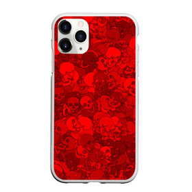 Чехол для iPhone 11 Pro матовый с принтом Красные черепа в Белгороде, Силикон |  | Тематика изображения на принте: камуфляж | кости | красный | милитари | паттерн | скелет | текстура | хеллоуин