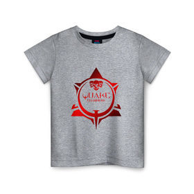 Детская футболка хлопок с принтом Quake Champions - Champion! в Белгороде, 100% хлопок | круглый вырез горловины, полуприлегающий силуэт, длина до линии бедер | q1 | q2 | q3 | qc | quake champions | квака | квейк