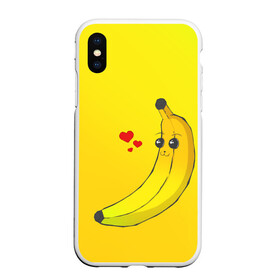 Чехол для iPhone XS Max матовый с принтом Just Banana (Yellow) в Белгороде, Силикон | Область печати: задняя сторона чехла, без боковых панелей | Тематика изображения на принте: banana | банан | желтый | оранжевый | фрукты