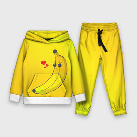 Детский костюм 3D (с толстовкой) с принтом Just Banana (Yellow) в Белгороде,  |  | Тематика изображения на принте: banana | банан | желтый | оранжевый | фрукты