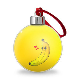 Ёлочный шар с принтом Just Banana (Yellow) в Белгороде, Пластик | Диаметр: 77 мм | banana | банан | желтый | оранжевый | фрукты